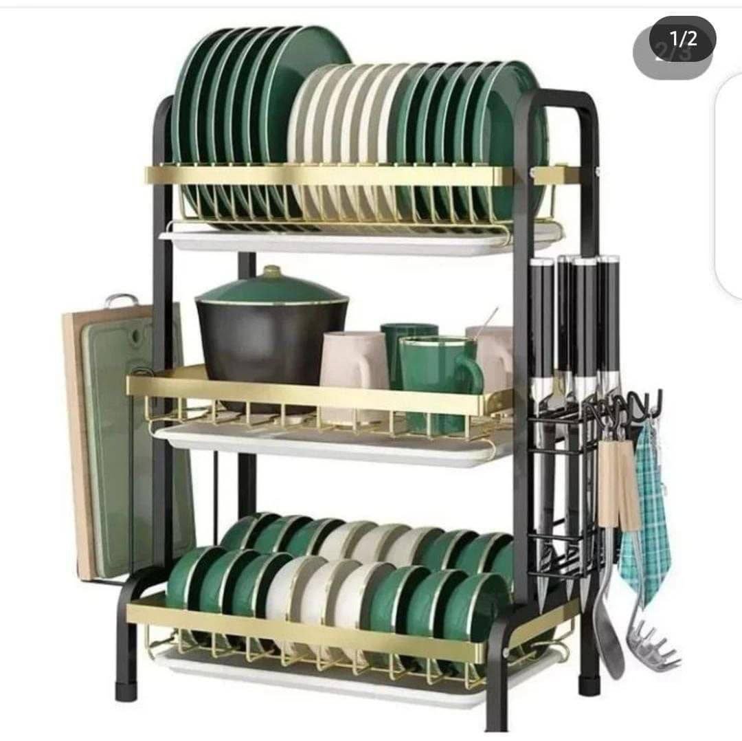Gold Black Plate Rack